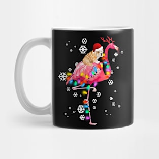 Bulldog riding Flamingo Christmas Mug